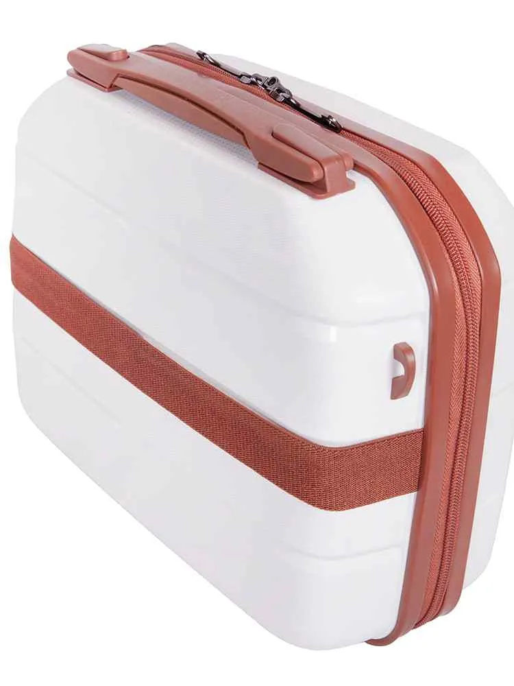 Cellini Spinn Beauty Case | White/Tan