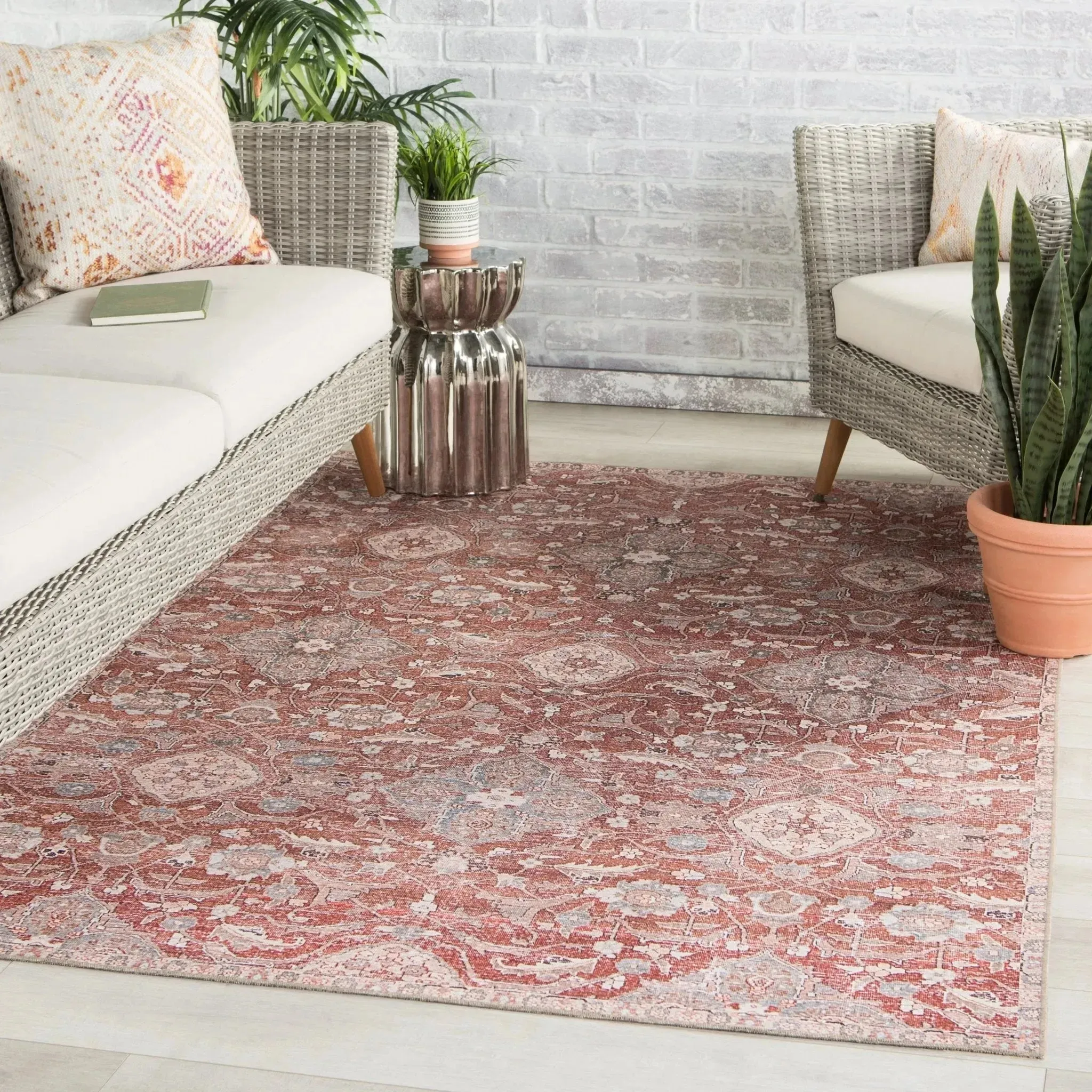 Chateau CHT02 Red/Gray Rug