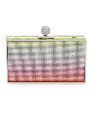 Clara Rainbow Crystal Box Clutch