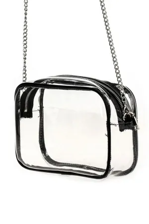 Clear Stadium Messenger Bag - Black