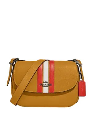 Coach Macie Saddle Bag Varsity Stripe