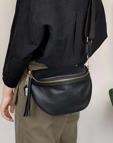 Crossbody Black Leather Bag Womens Black Cross The Body Bag Black Leather Bag Crossbody