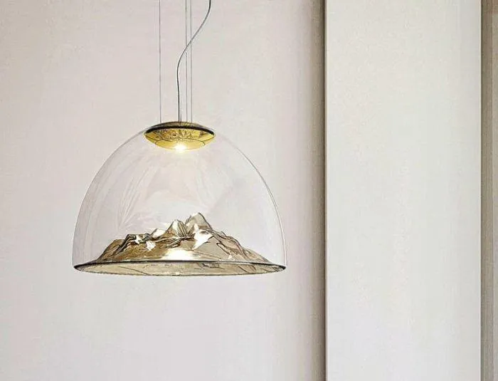 Crystal & chrome Mountain View pendant light from Axo Light