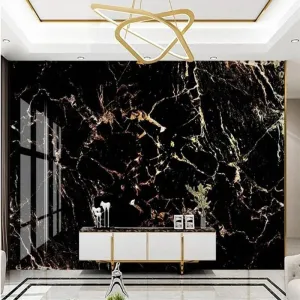 Custom Wallpaper Mural Gold Black Marble Effect (㎡)