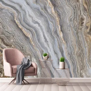 Custom Wallpaper Mural Golden Marble Effect Wallcovering (㎡)