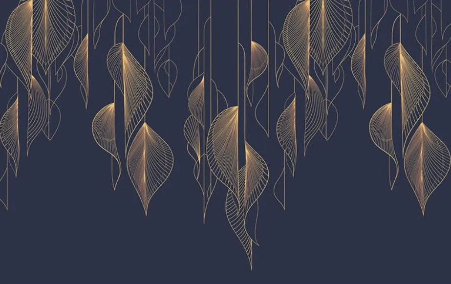 Custom Wallpaper Mural Modern Abstract Art Plant Leaves (㎡)