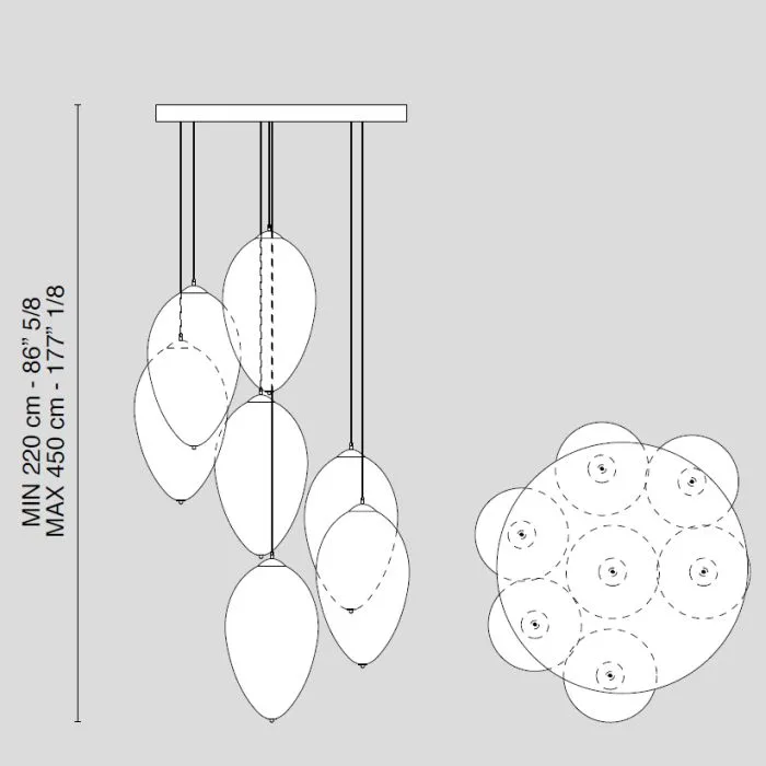 Customizable Modern Cluster Chandelier With Asfour Crystals