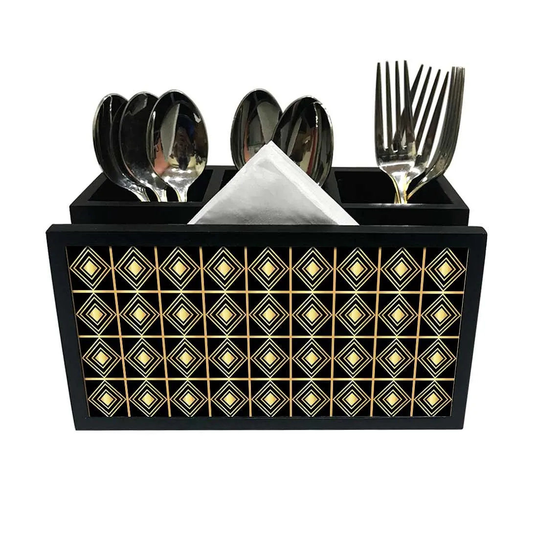 Cutlery Tissue Holder Napkin Stand -  Diamond Pattern