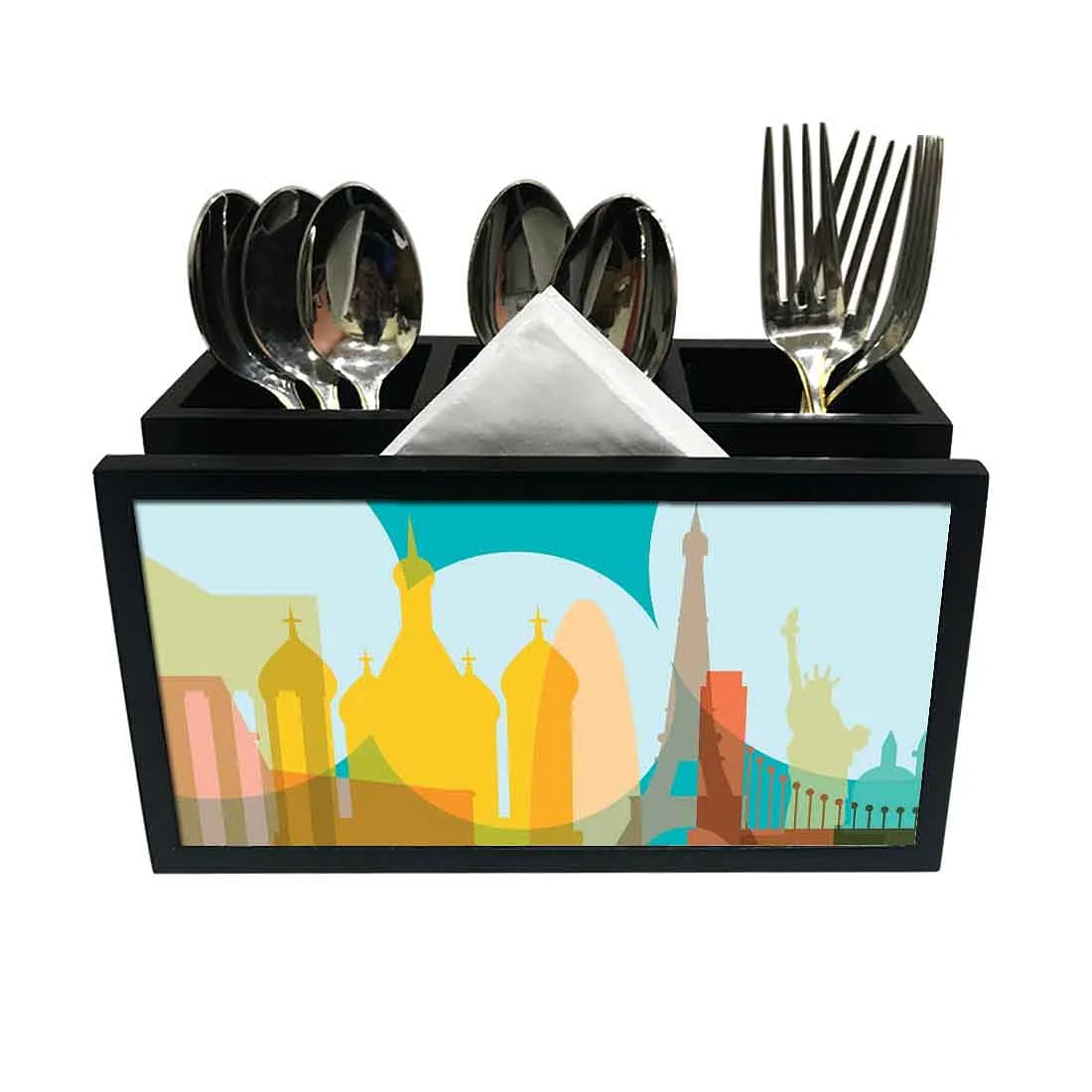 Cutlery Tissue Holder Napkin Stand -  Eight Wonders