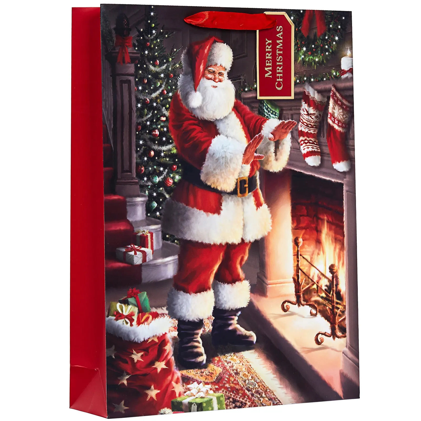 Design By Violet Jumbo Santa Fireside Christmas Gift Bag