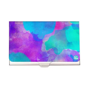 Designer Visiting Card Holder Nutcase - Watercolors Paint Blue & Purple