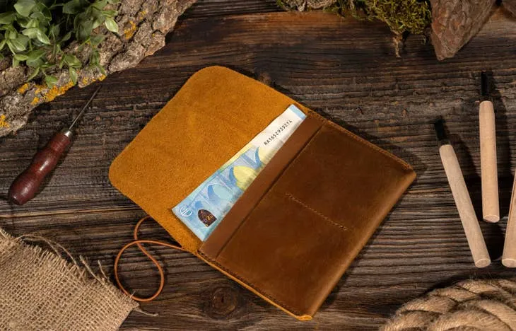 Douglas Genuine Leather Passport Cover With Strap