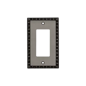 Egg & Dart Switch Plate with Single Rocker in Antique Pewter