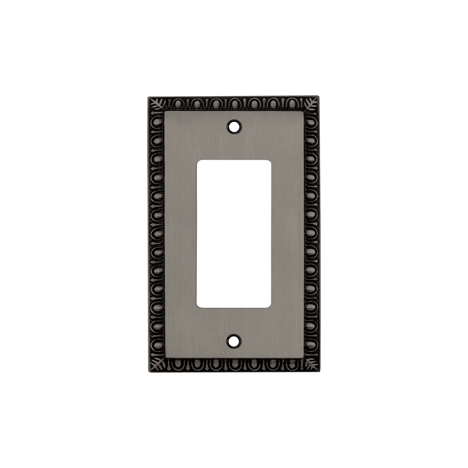 Egg & Dart Switch Plate with Single Rocker in Antique Pewter