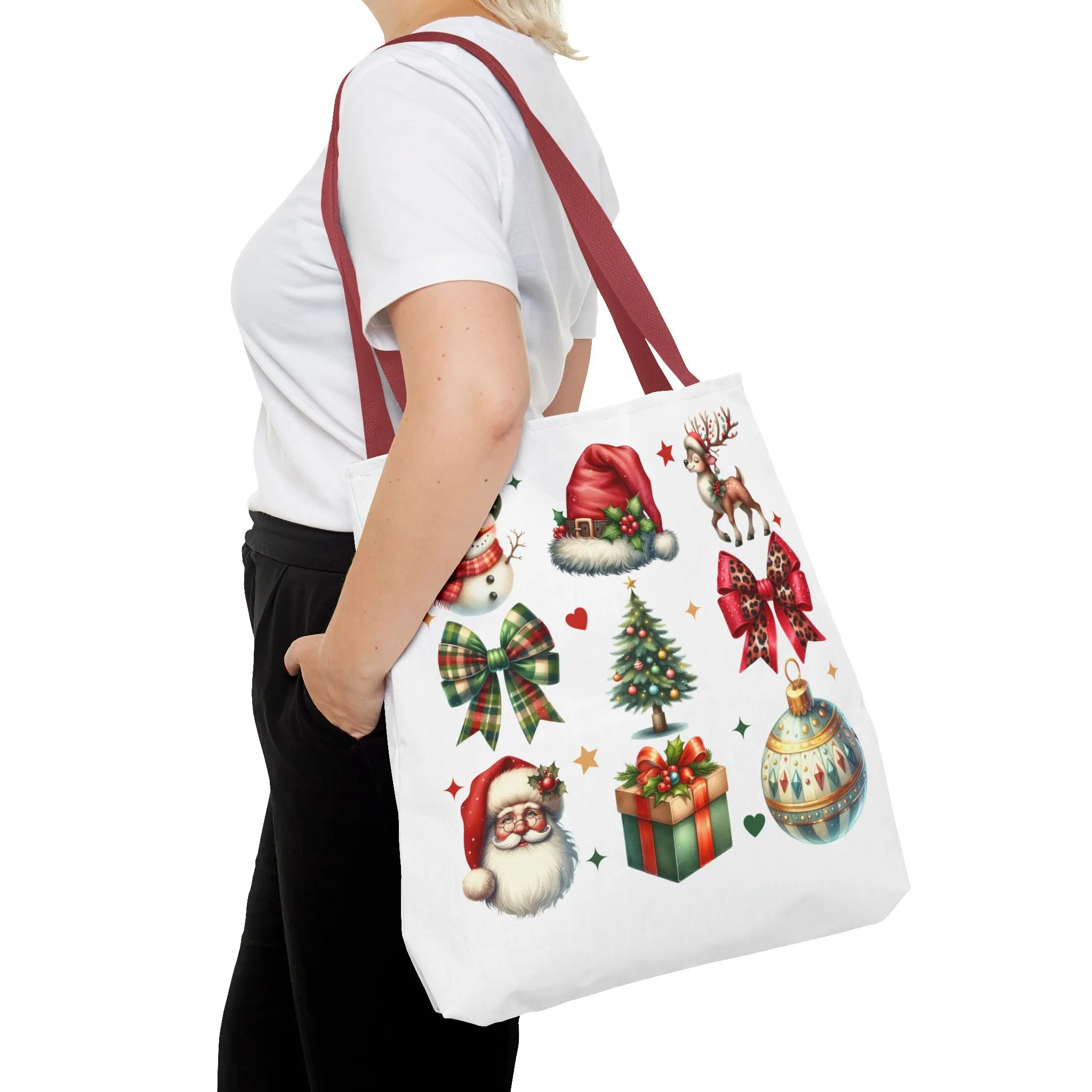 Festive Holiday Tote Bag with Christmas Designs