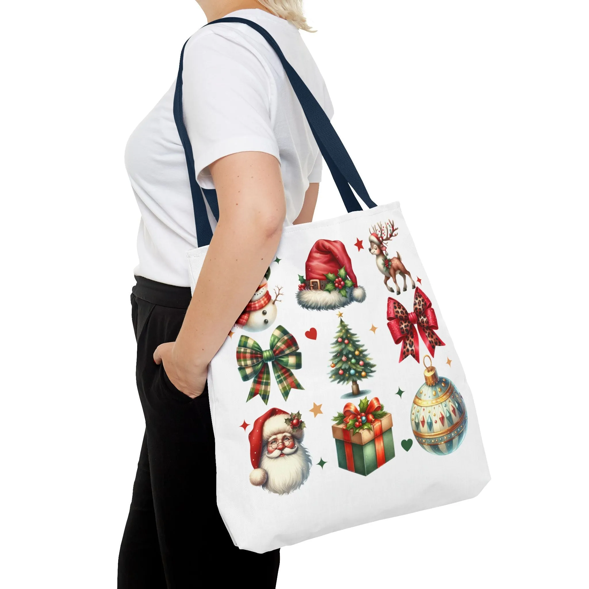 Festive Holiday Tote Bag with Christmas Designs