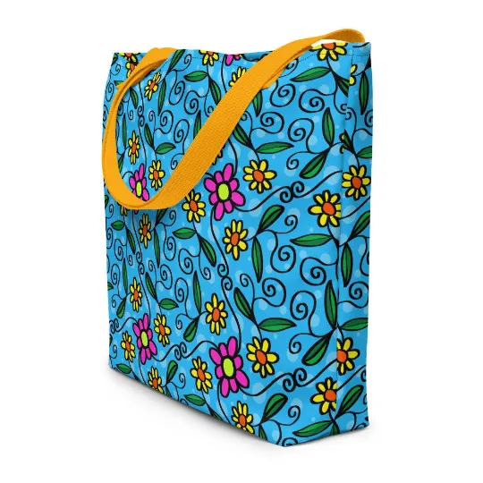 Flowers and Vines Beach Bag