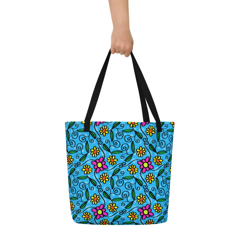 Flowers and Vines Beach Bag