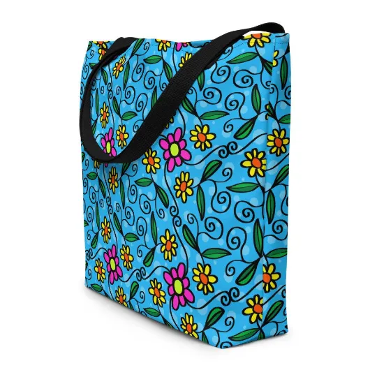 Flowers and Vines Beach Bag