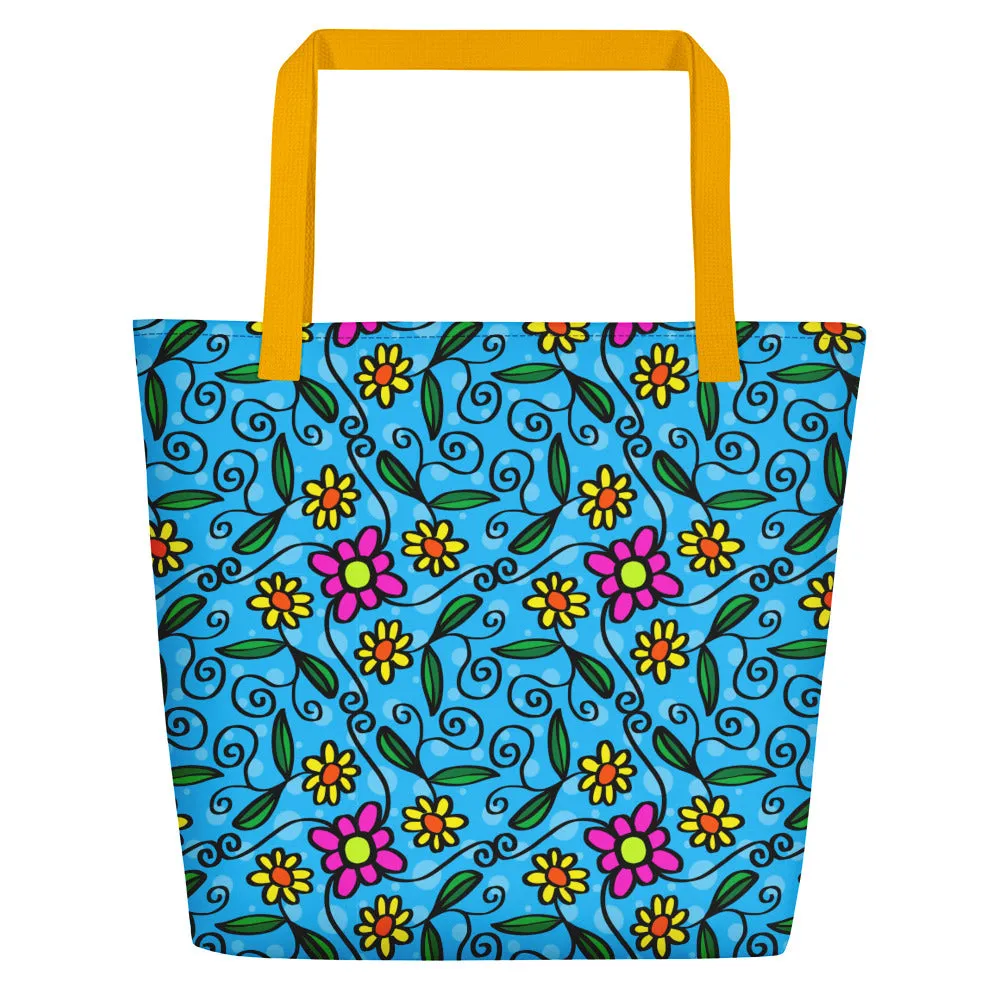 Flowers and Vines Beach Bag