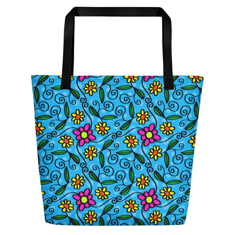 Flowers and Vines Beach Bag