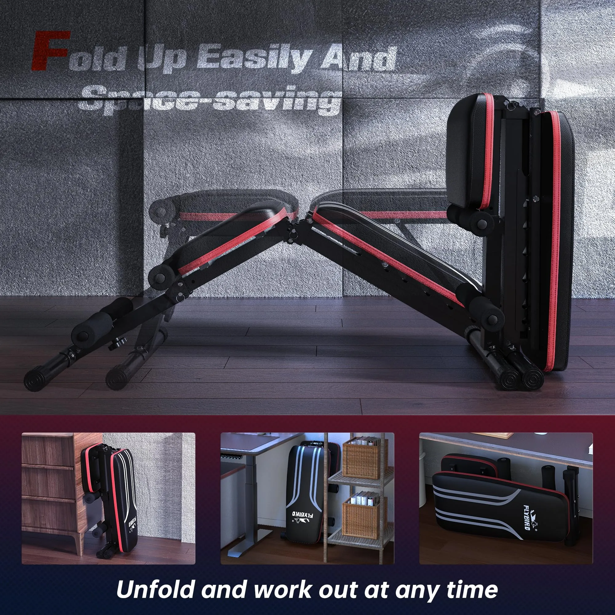 FLYBIRD Exercise Bench With Resistance Bands FB Lite