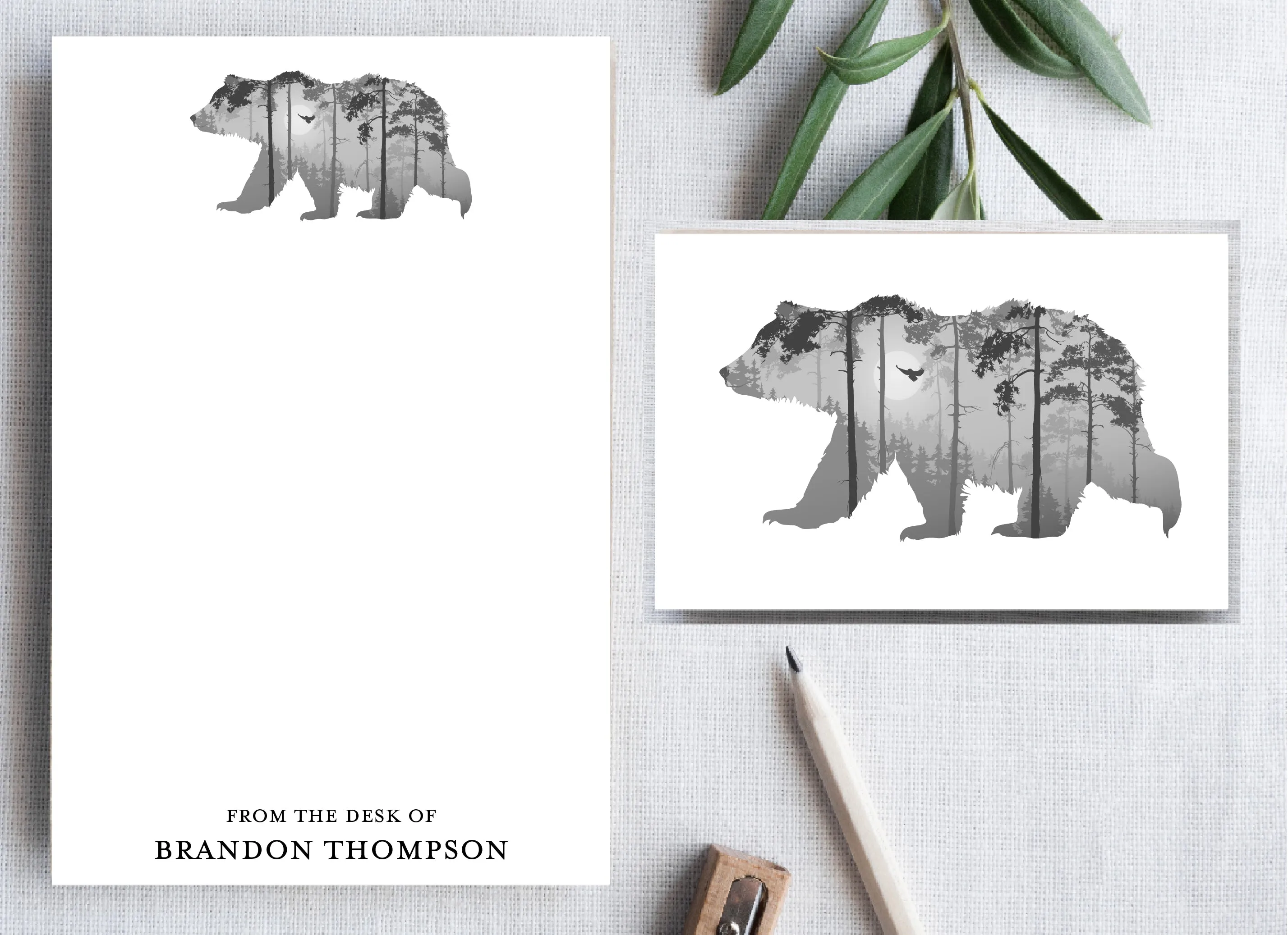 Forest Bear Stationery Set