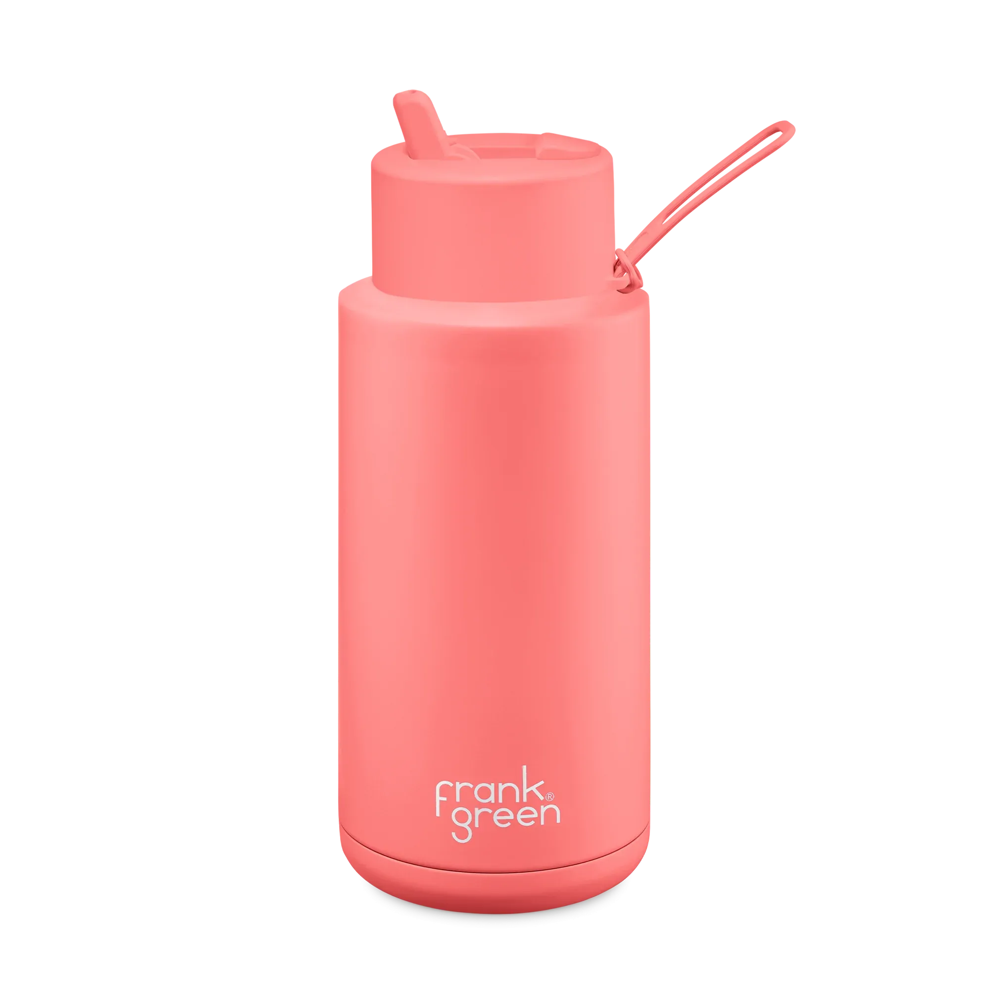 Frank Green - Ceramic Reusable Bottle - Straw Lid - 34oz/1,000ml - Peach