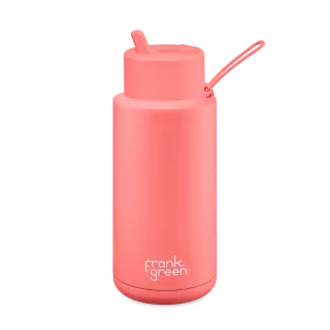 Frank Green - Ceramic Reusable Bottle - Straw Lid - 34oz/1,000ml - Peach