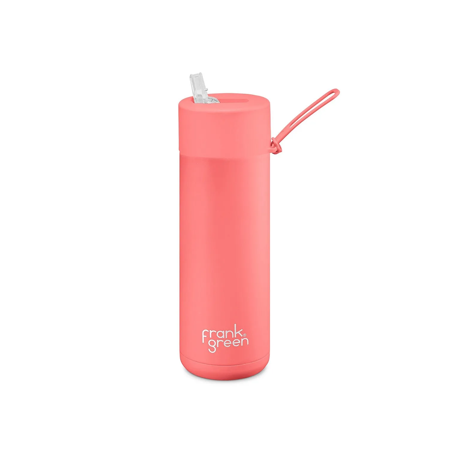 Frank Green Ceramic Reusable Bottle With Straw Lid 595ml/20oz - Sweet Peach (Limited Edition)