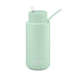 Frank Green Reusable Ceramic Bottle with Straw Lid Mint Gelato 1L