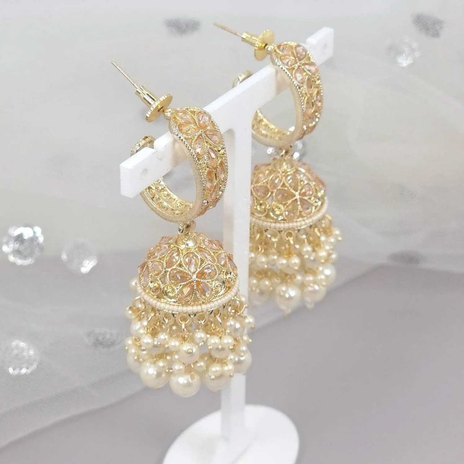 Geet - Polki Diamond Jhumki Earrings