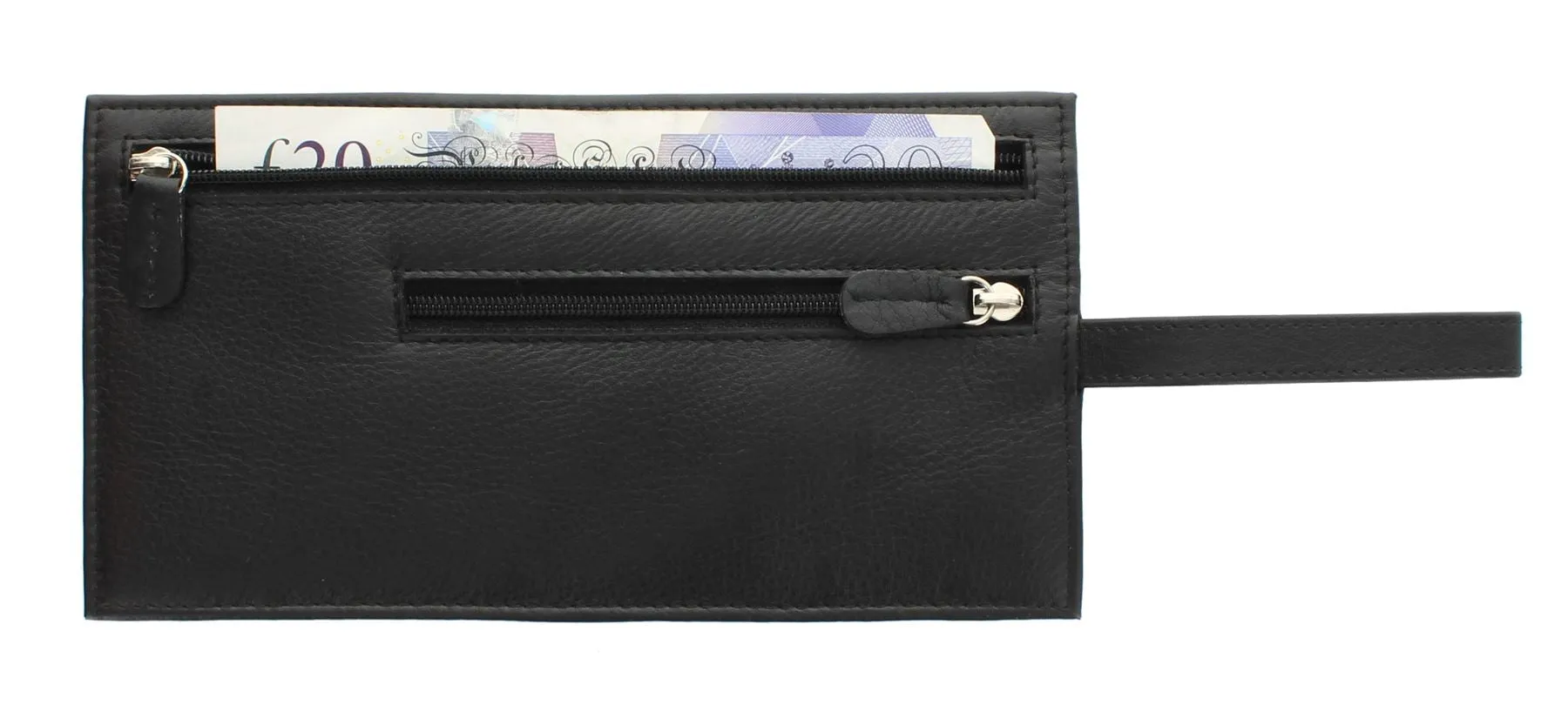 Genuine Leather Security Wallet Pouch With Belt Loop AC501