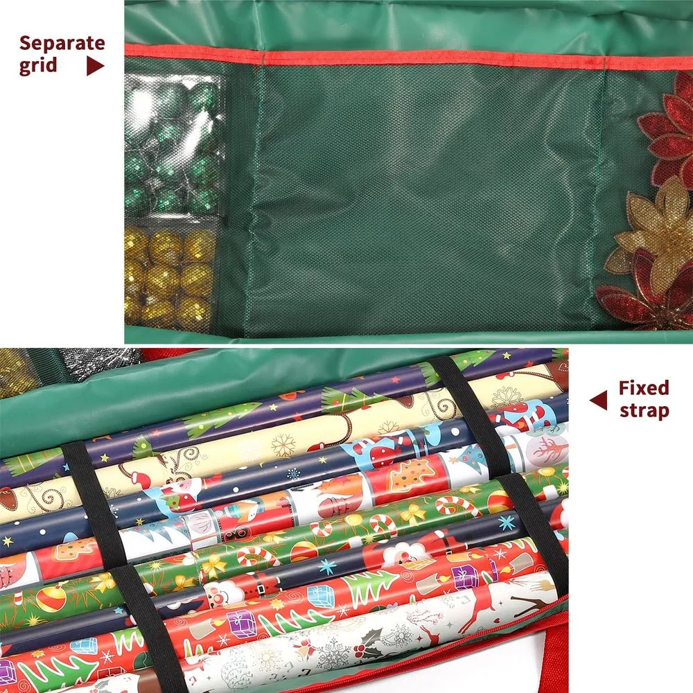 Gift Wrap Closet Organizer - Green Fabric Storage Bag