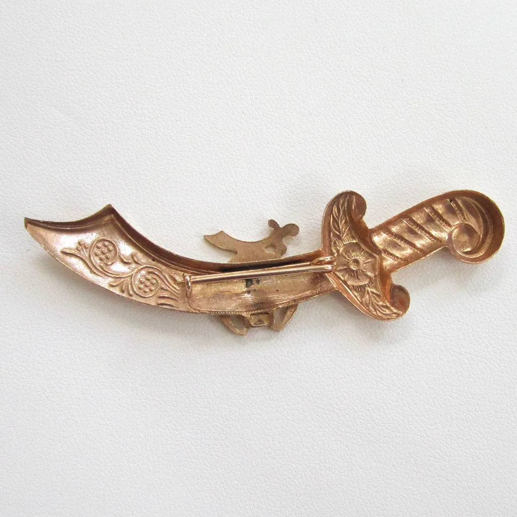 Gold-Filled Masonic Sword Brooch/Pin