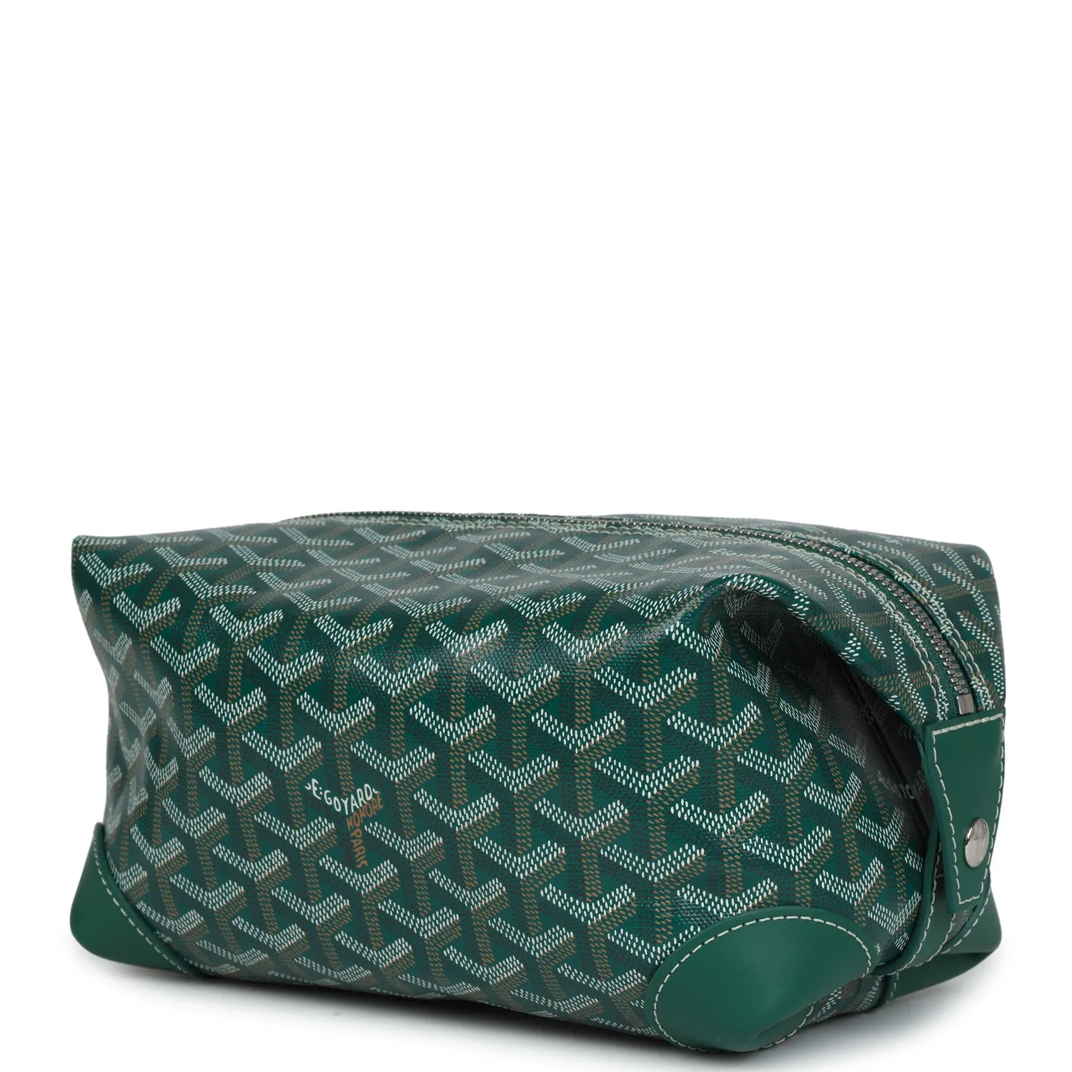 Goyard Goyardine Green Boeing Toiletry 25 Bag Palladium Hardware