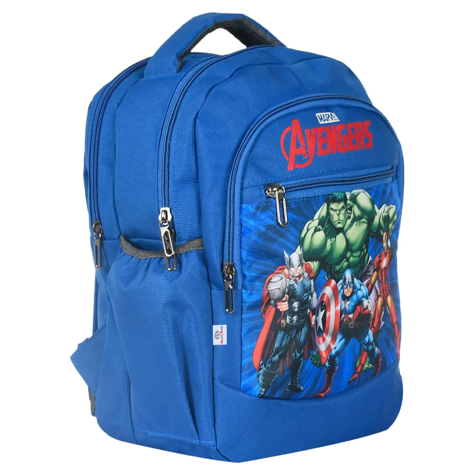 Heart Home Marvel Avengers School Bag for Kids|Stylish Backpacks for Kids|Rexine Waterproof Shoulder Straps Bag (Blue)