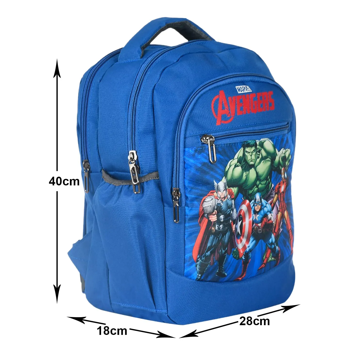 Heart Home Marvel Avengers School Bag for Kids|Stylish Backpacks for Kids|Rexine Waterproof Shoulder Straps Bag (Blue)