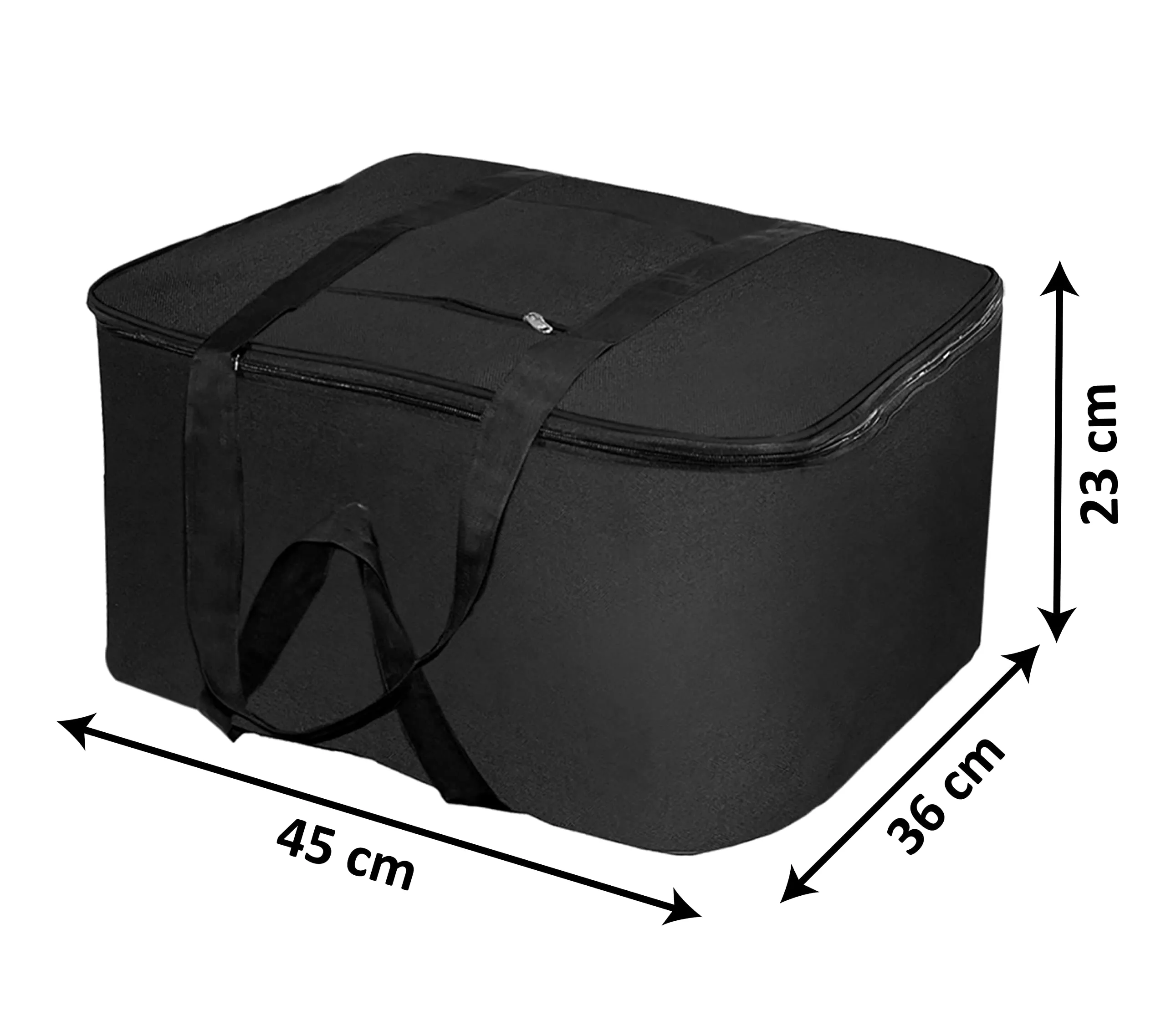 Heart Home Moisture Proof Wardrobe Organizer Storage Bag For Clothes With Zipper Closure and Handle (Black)-HS43HEARTH26645