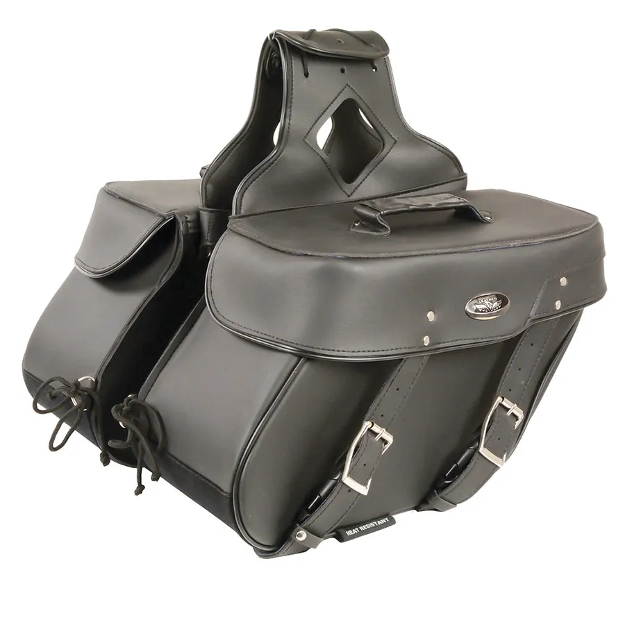 Large Zip-Off PVC Throw Over Slanted Saddle Bag