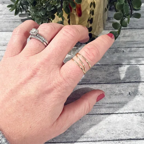 Layered Lines Adjustable Ring (SILVER OR GOLD)