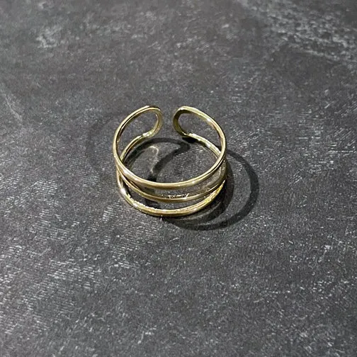 Layered Lines Adjustable Ring (SILVER OR GOLD)