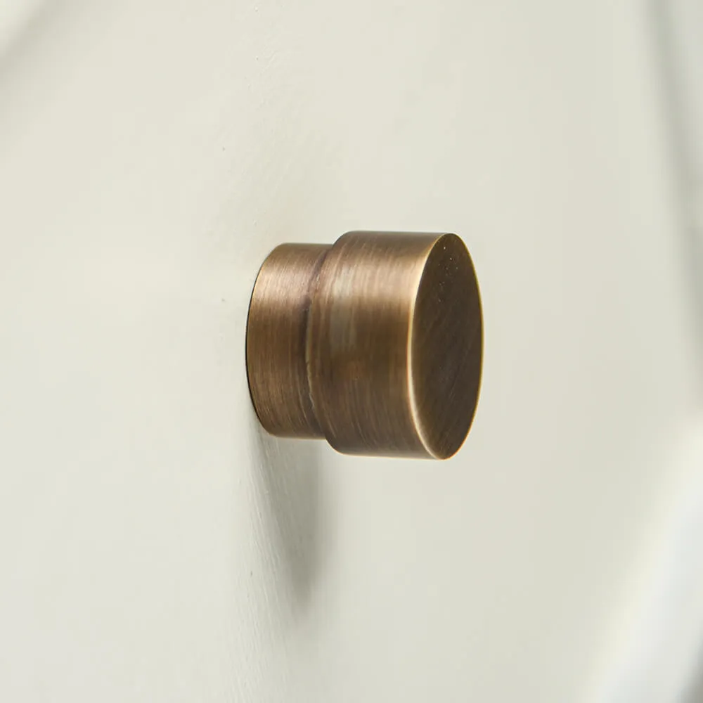 Light Antique Brass Drum Cabinet Knob