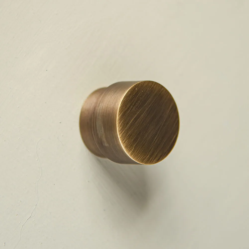 Light Antique Brass Drum Cabinet Knob