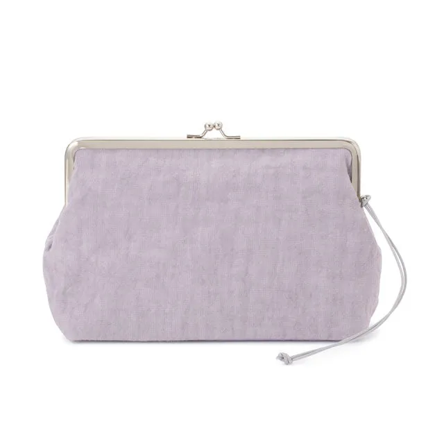 Linen Clasp Pouch - Large Size /  Wisteria Color - , Cosmetic Pouch, Makeup Pouch, Japanese Gamaguchi Pouch, Travel Toiletry Pouch, Stationery Pouch, Bag organizer, Bag in Bag