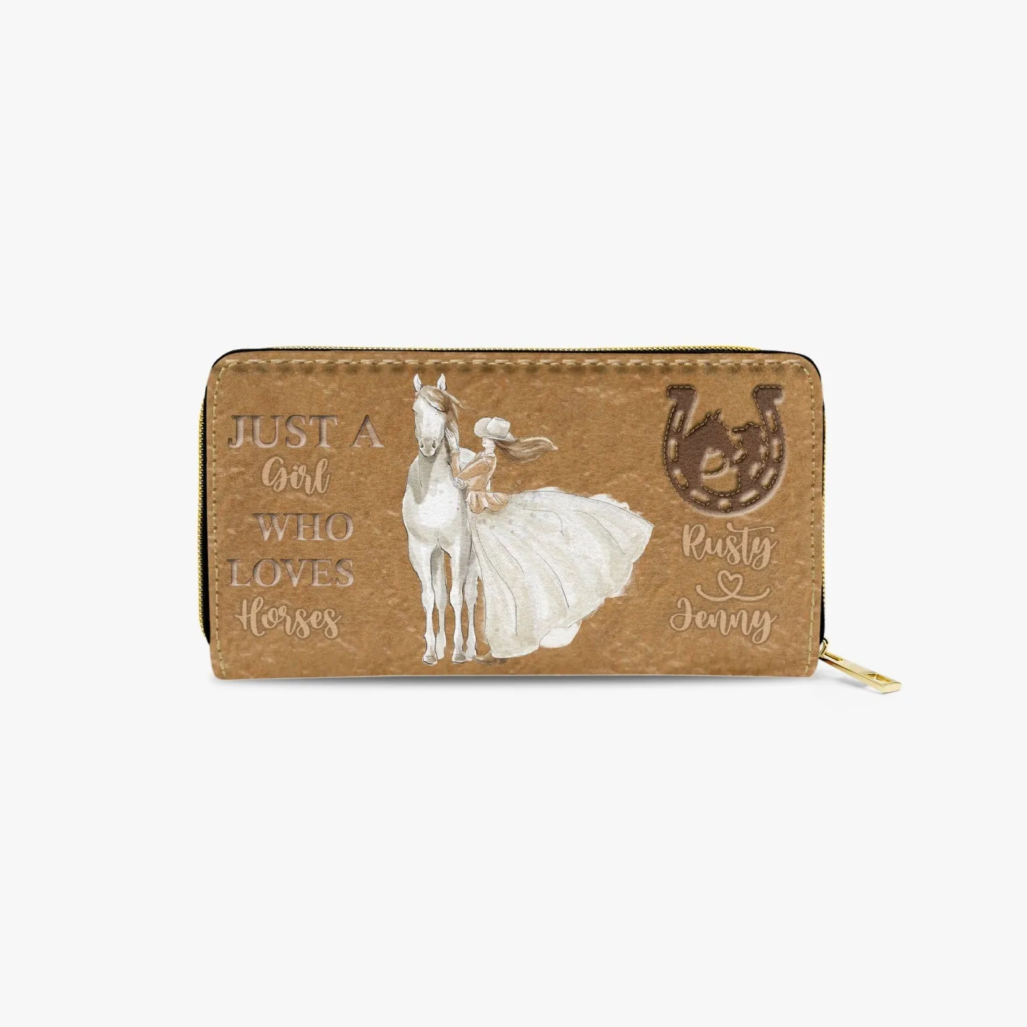 Long Type Zipper Purse - Western, Just a Girl Who Loves Horses, Personalised/Non-Personalised