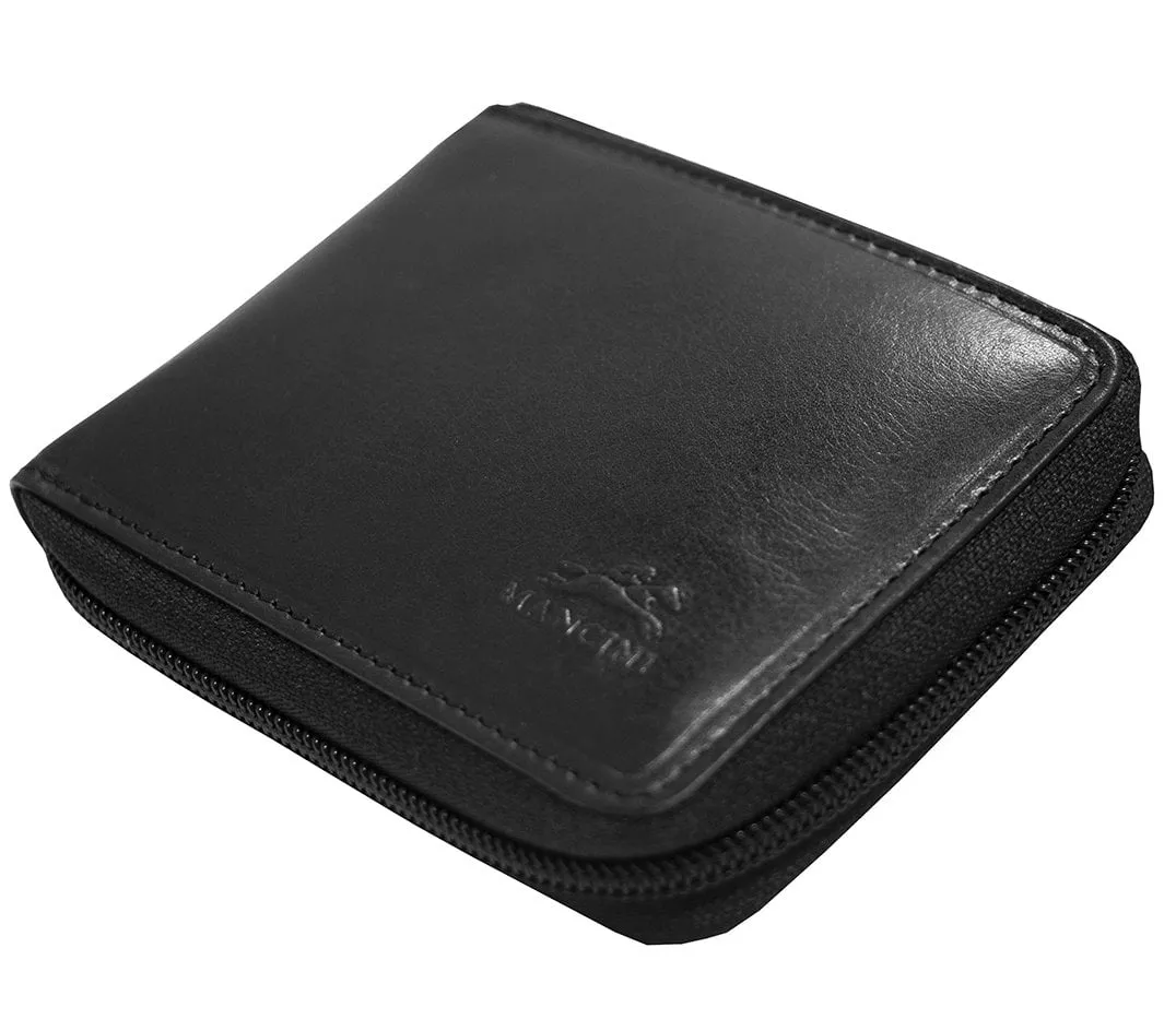 Mancini BOULDER Men's RFID Secure Zippered Wallet with Removable Passcase