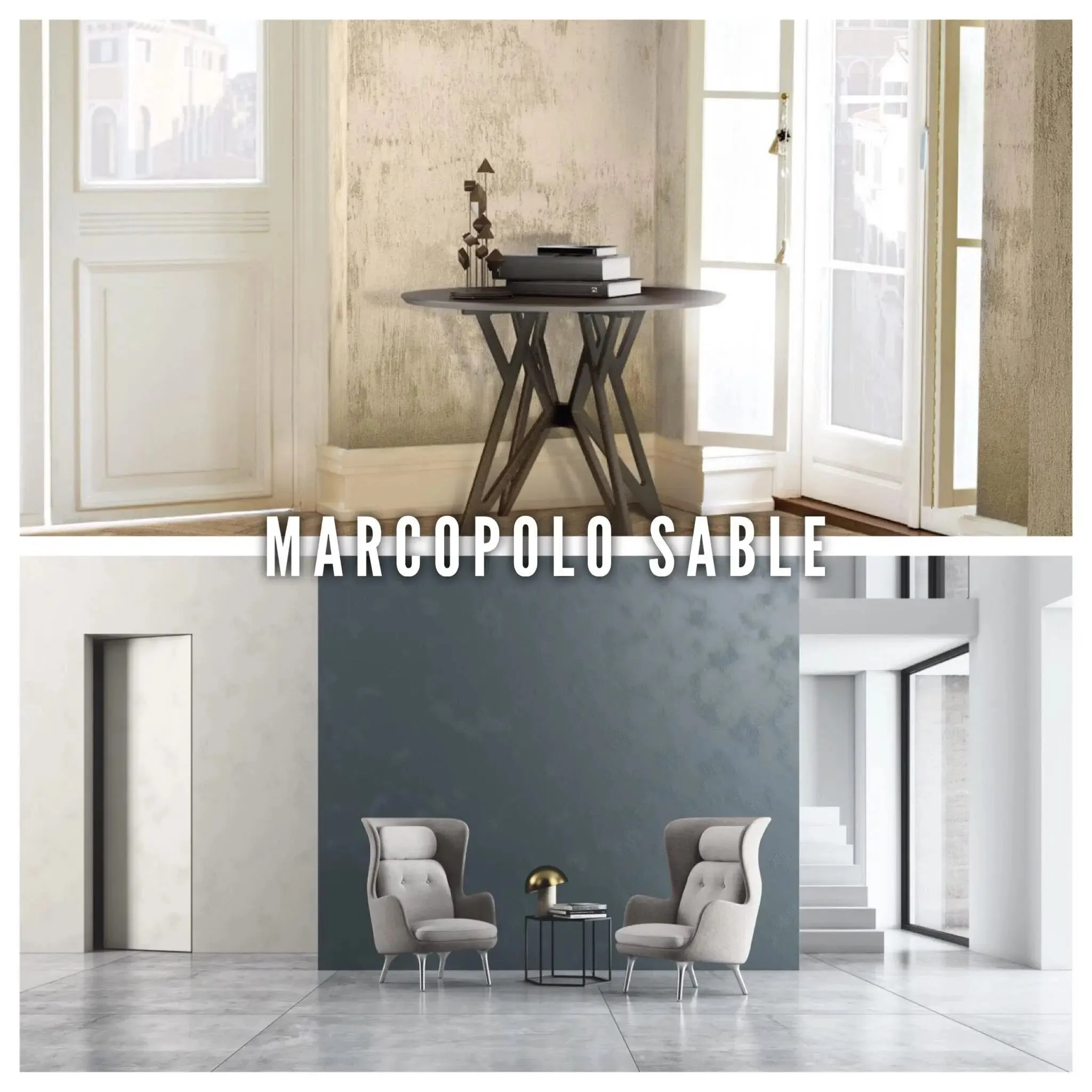 MARCOPOLO SABLE - Sand Textured Metallic Decorative Paint, Low Sheen, by San Marco (Silver Base)