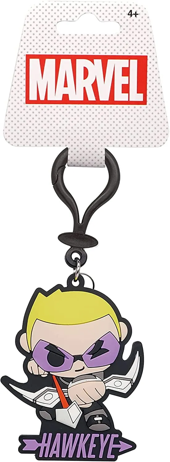 Marvel Hawkeye Soft Touch Bag Clip - Marvel Hawkeye Backpack Keychains for Boys and Girls, Cute Hawkeye Keychain Accessories for Purse, Marvel Hawkey Key Ring Charms for Marvel Fans - 4.5 Inches