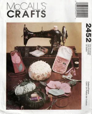 McCall's 2452 Sewing Accessories Pincushion Organizer Needle Case Tote 1990s Vintage Sewing Pattern UNCUT Factory Folded